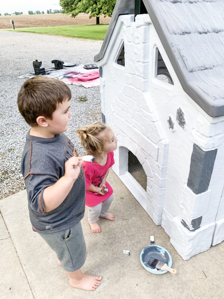 How to paint a plastic playhouse