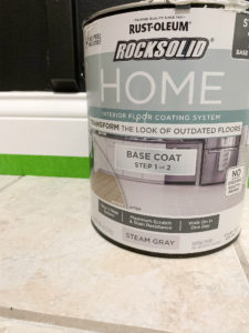 painted tile with Rustoleum Rock Solid floor paint