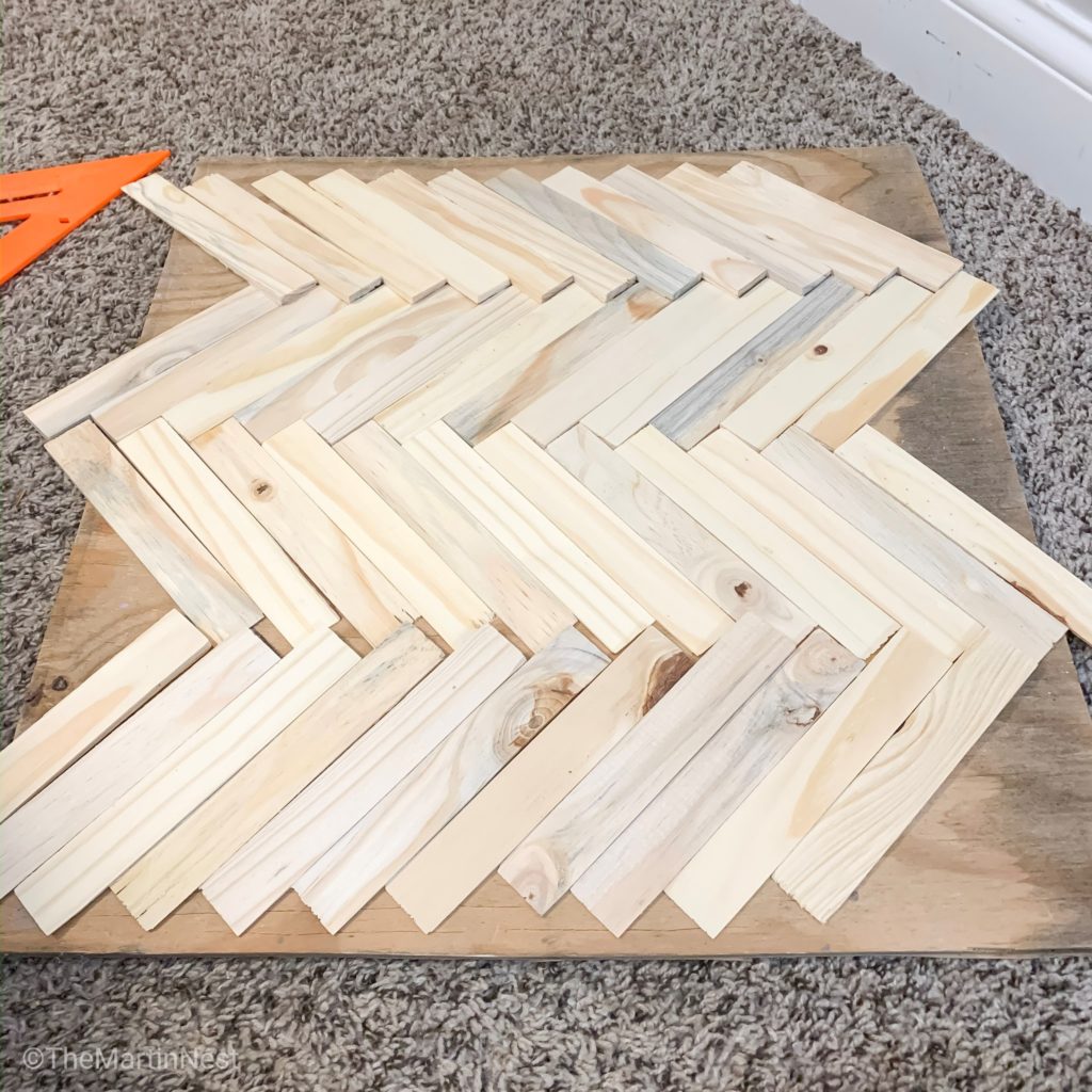 Cheap DIY wall art from wood shims