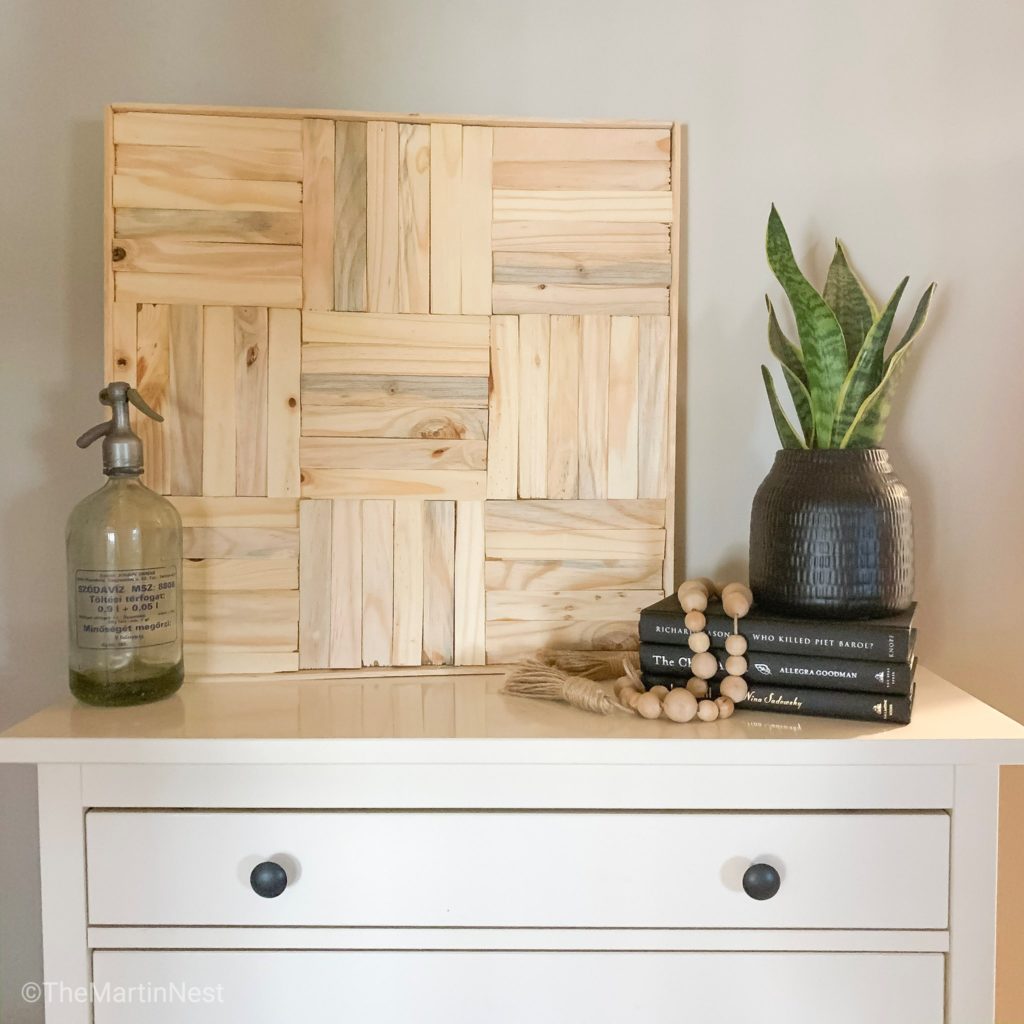 Cheap and Easy DIY Wall Art made out of wood shims