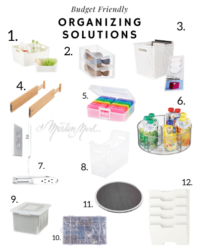 A roundup of budget friendly organizing solutions for every room in the home.