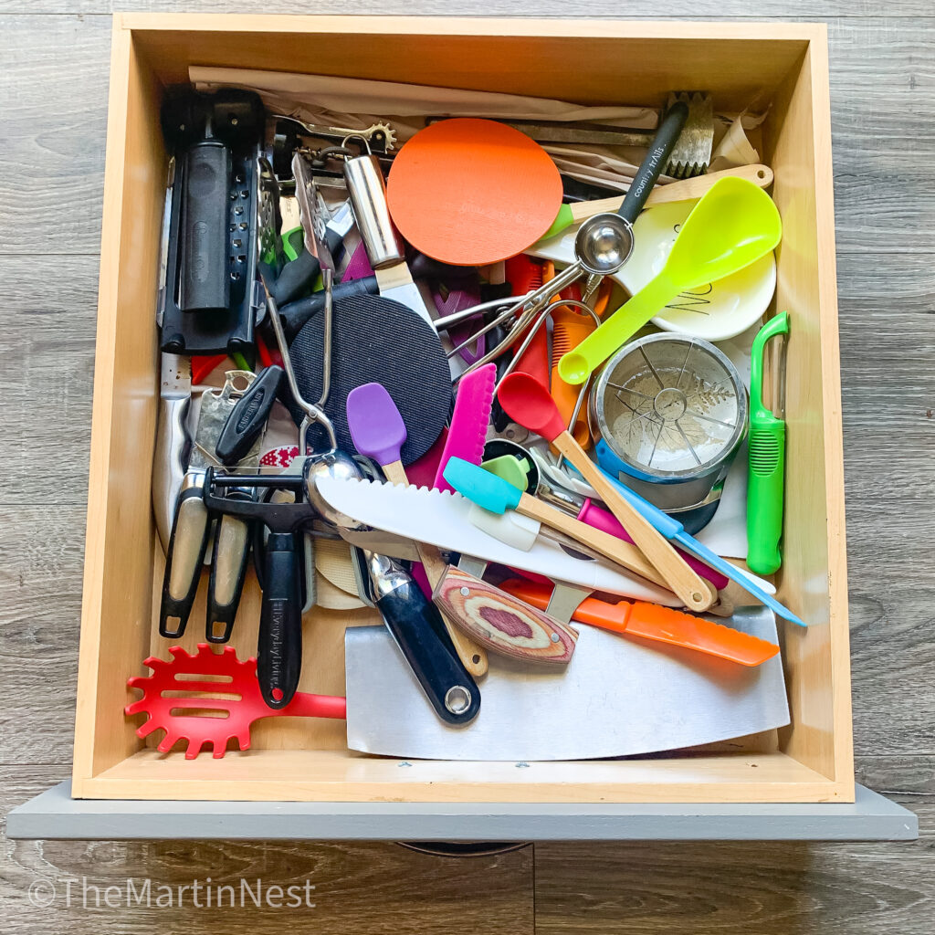 Unorganized Kitchen Drawer