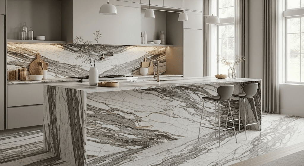 Bold Veining and Marble Drama