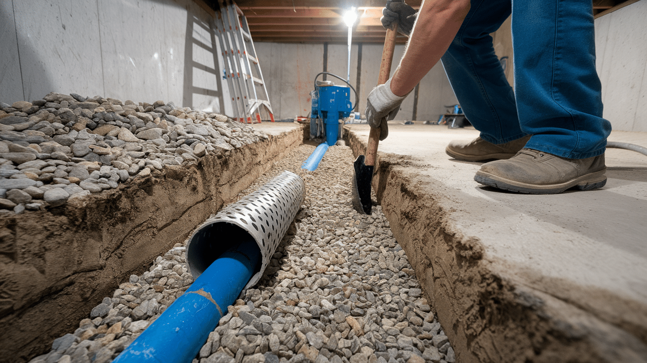 Where and How French Drains Are Installed in Basements
