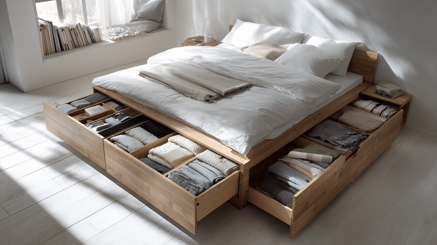 storage-bed-with-built‑in-drawers