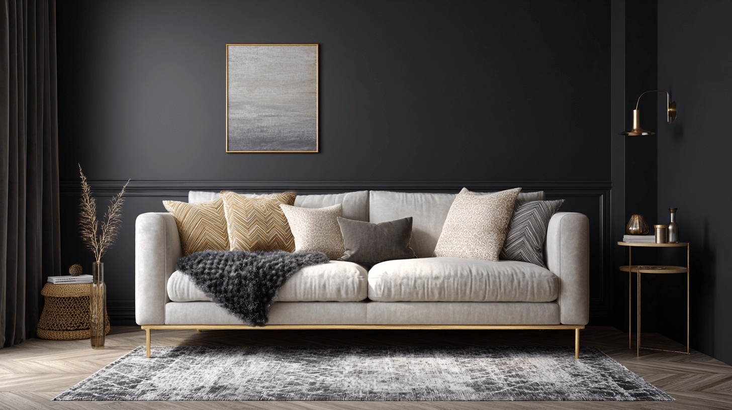 charcoal accent wall