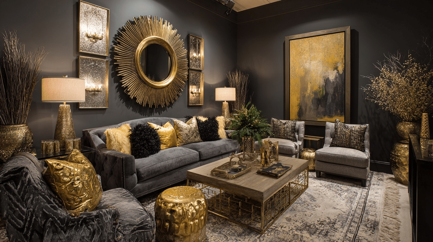 charcoal and gold