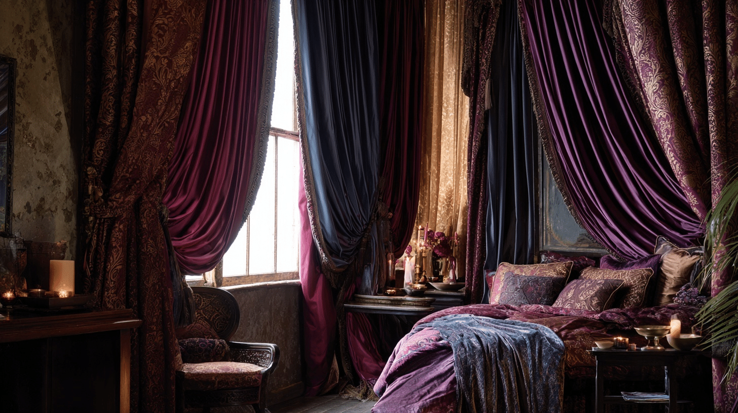 heavy drapery and curtain