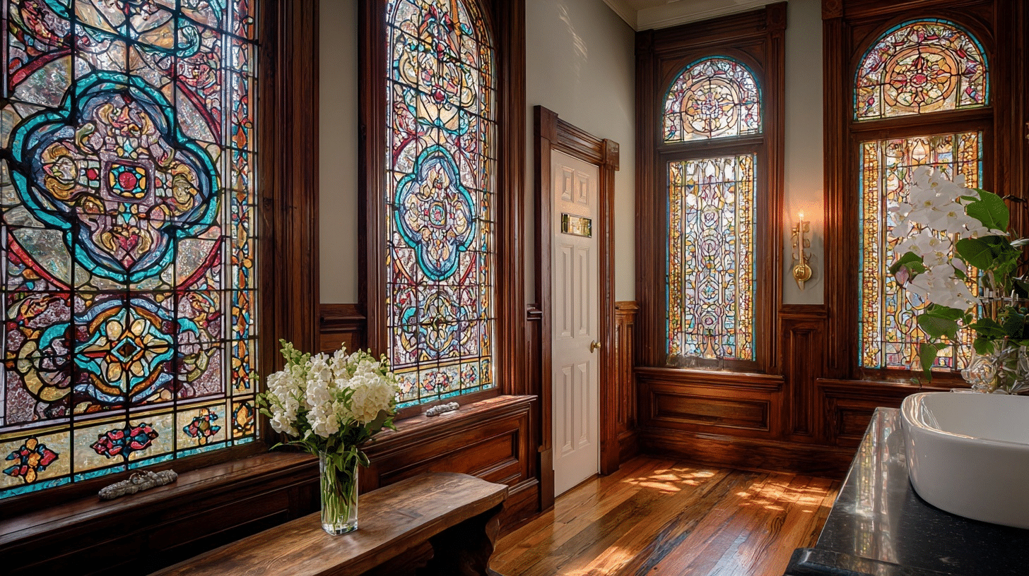 stained glass windowa