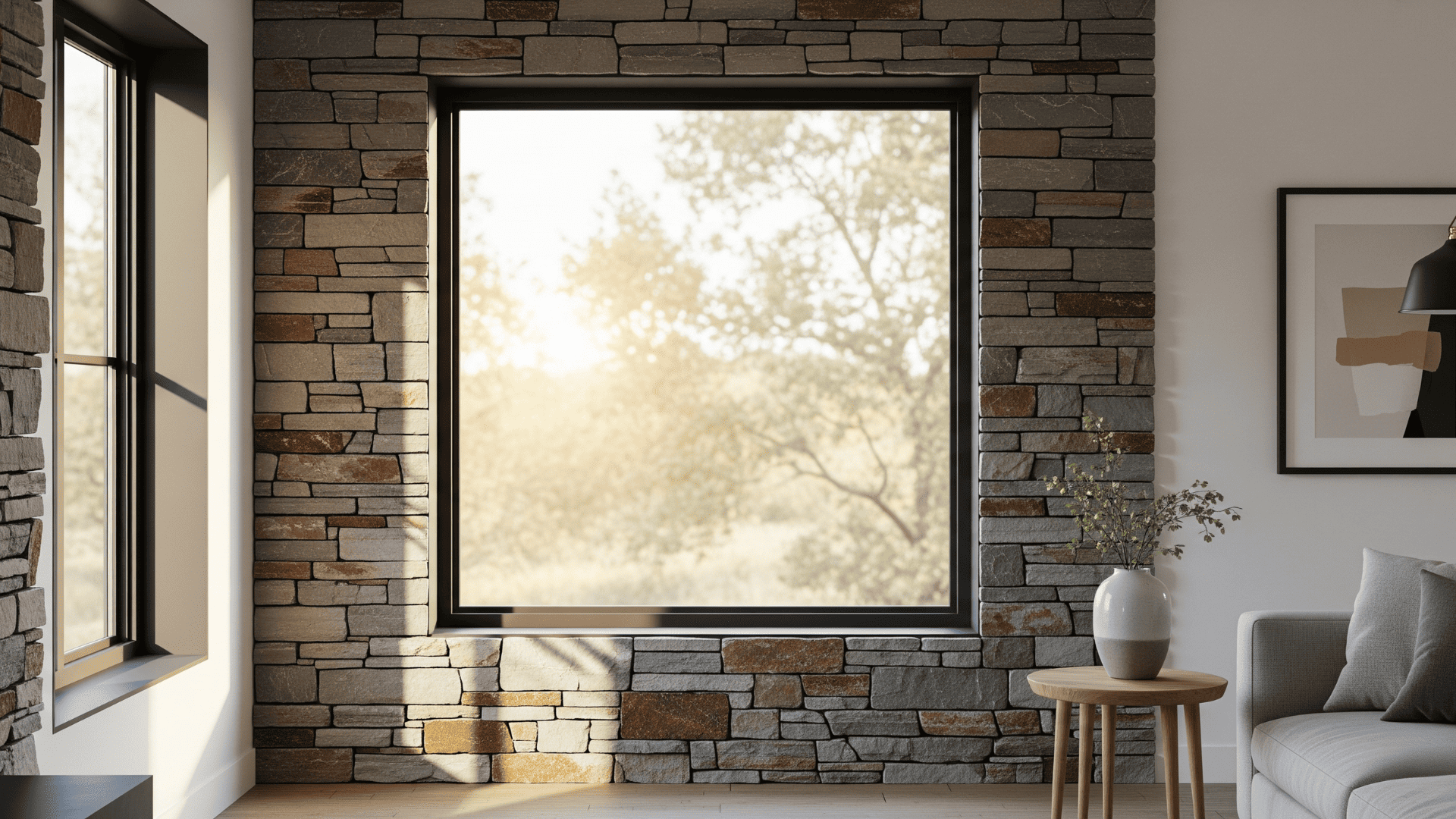 stone veneer accents