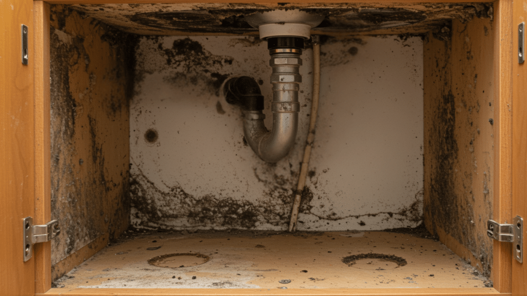 your friendly tutorial on mold under kitchen sink