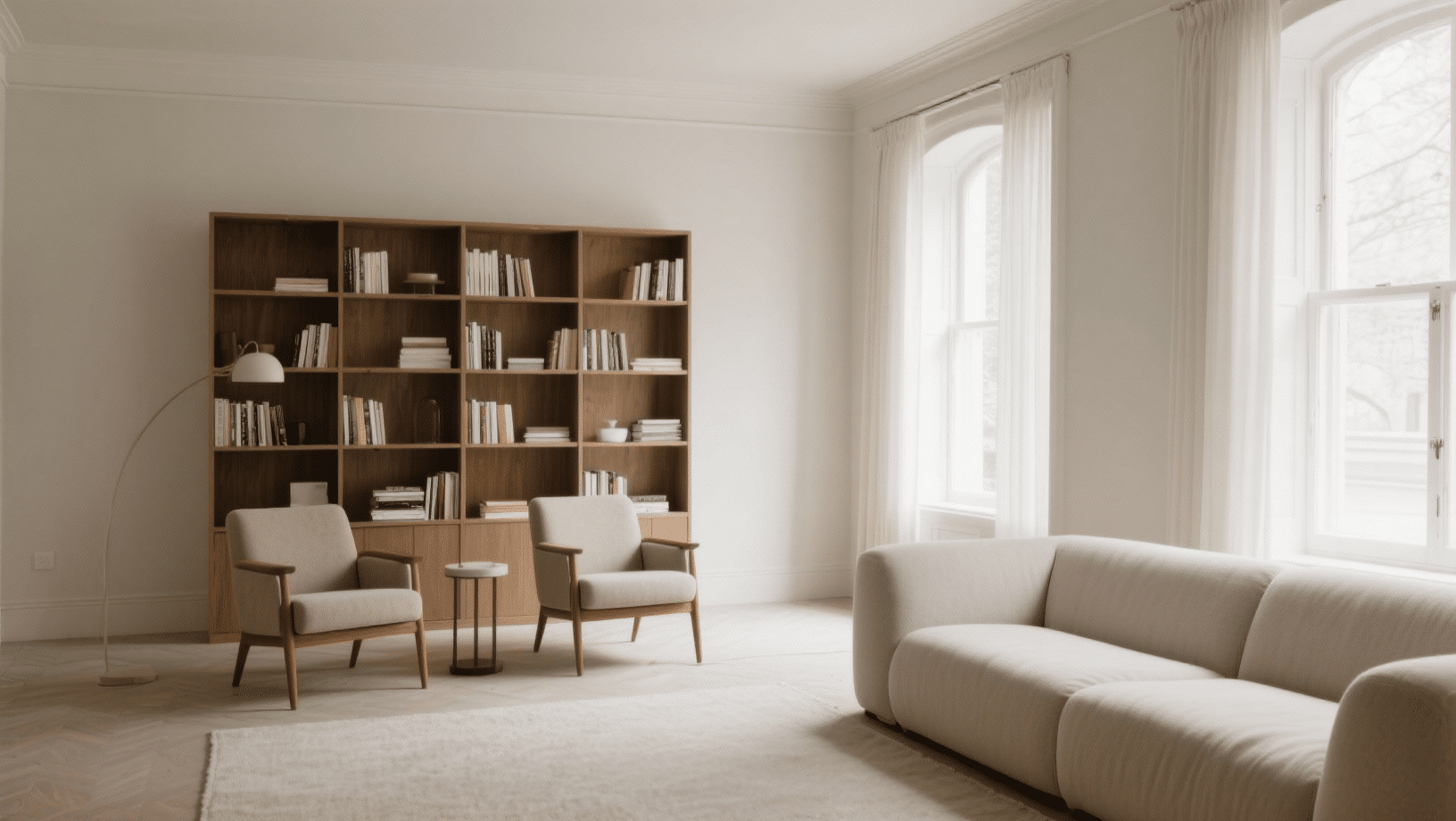 balance furniture weight across the room