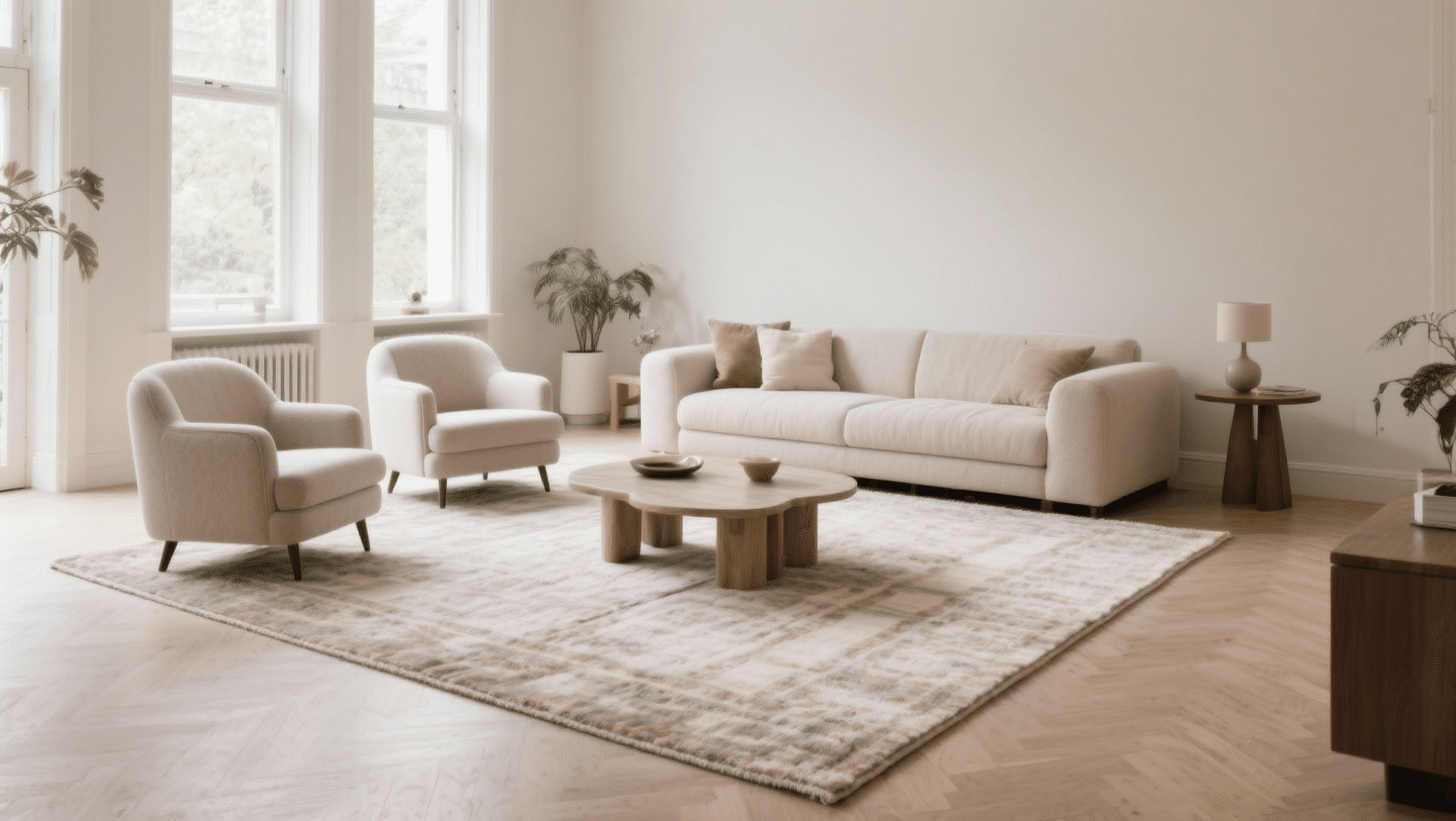 use rugs to define spaces