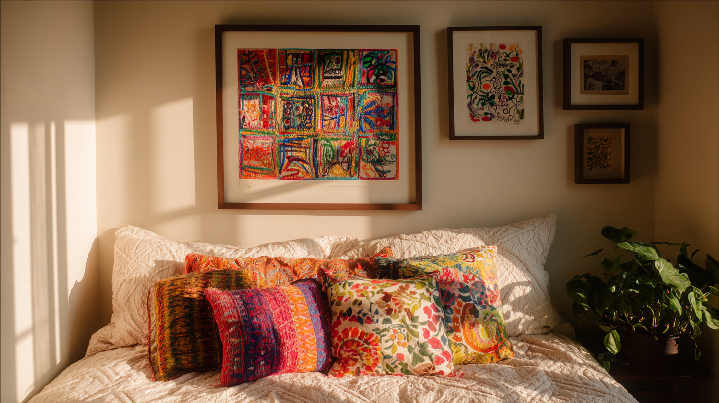 Framed Fabric or Textile Art