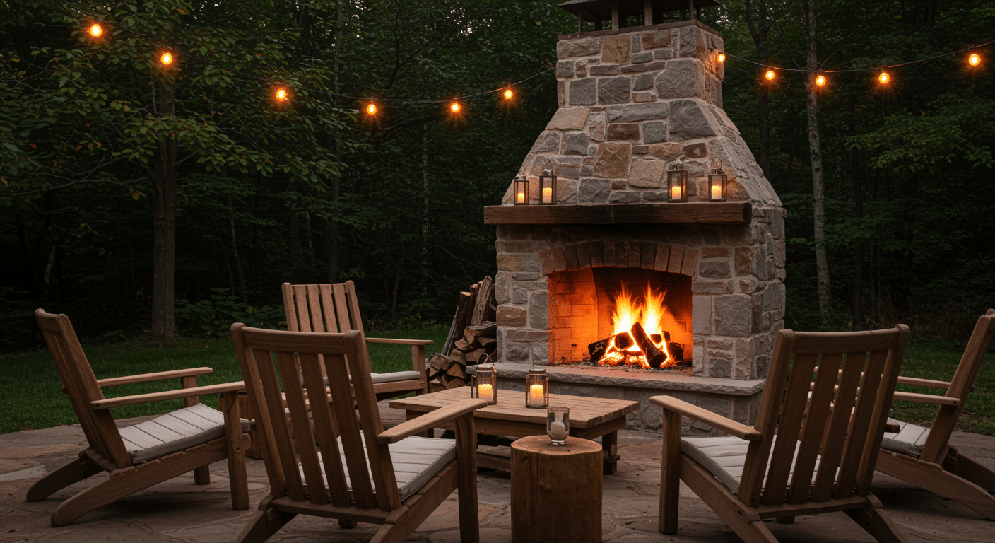 add seating around the fire