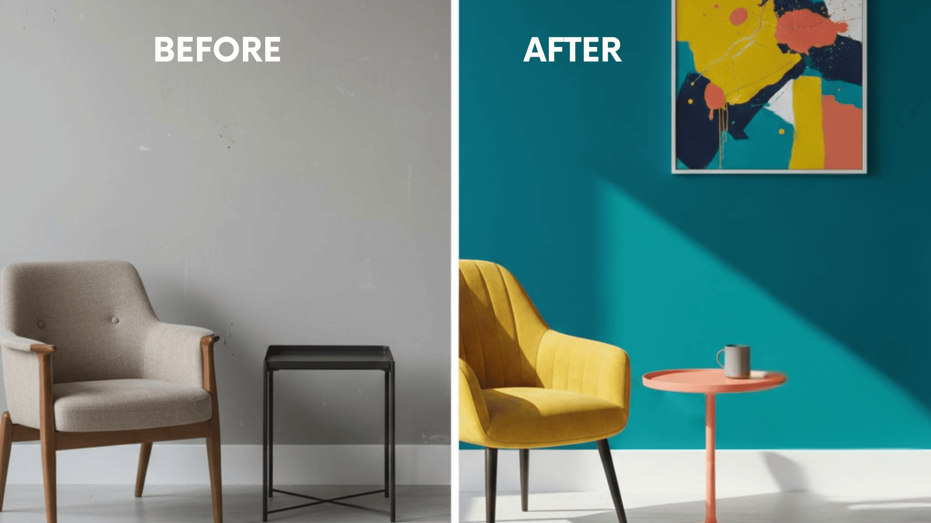 arcylic paint befor and after