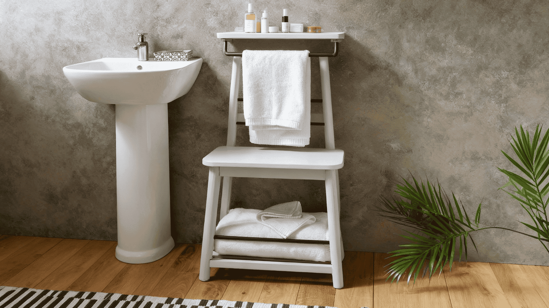 bar stools into towel rack