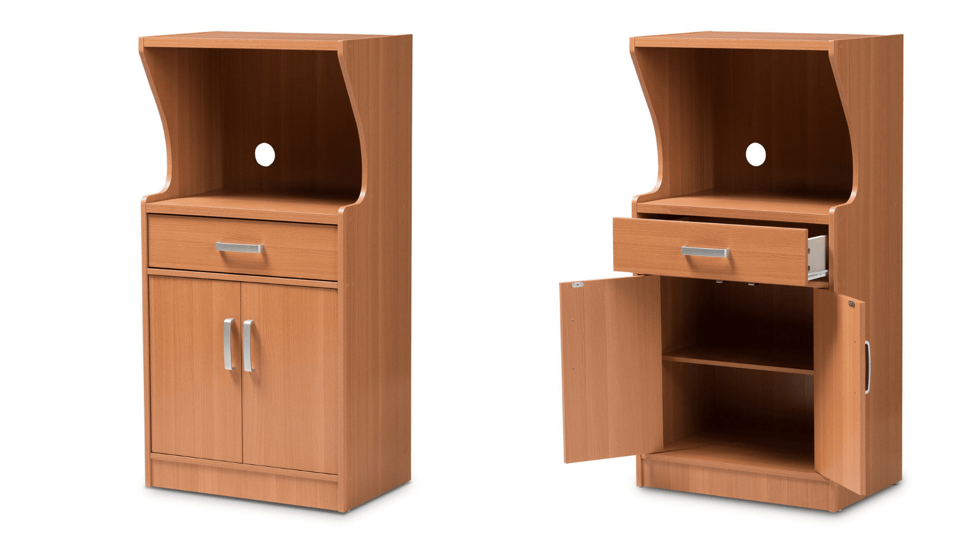 baxton brown wood kitchen cabinet