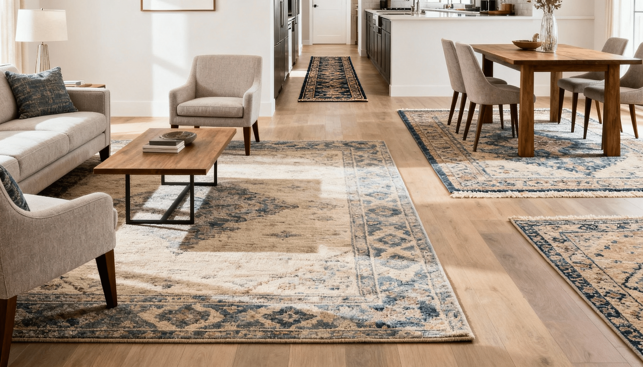 build zones with area rugs