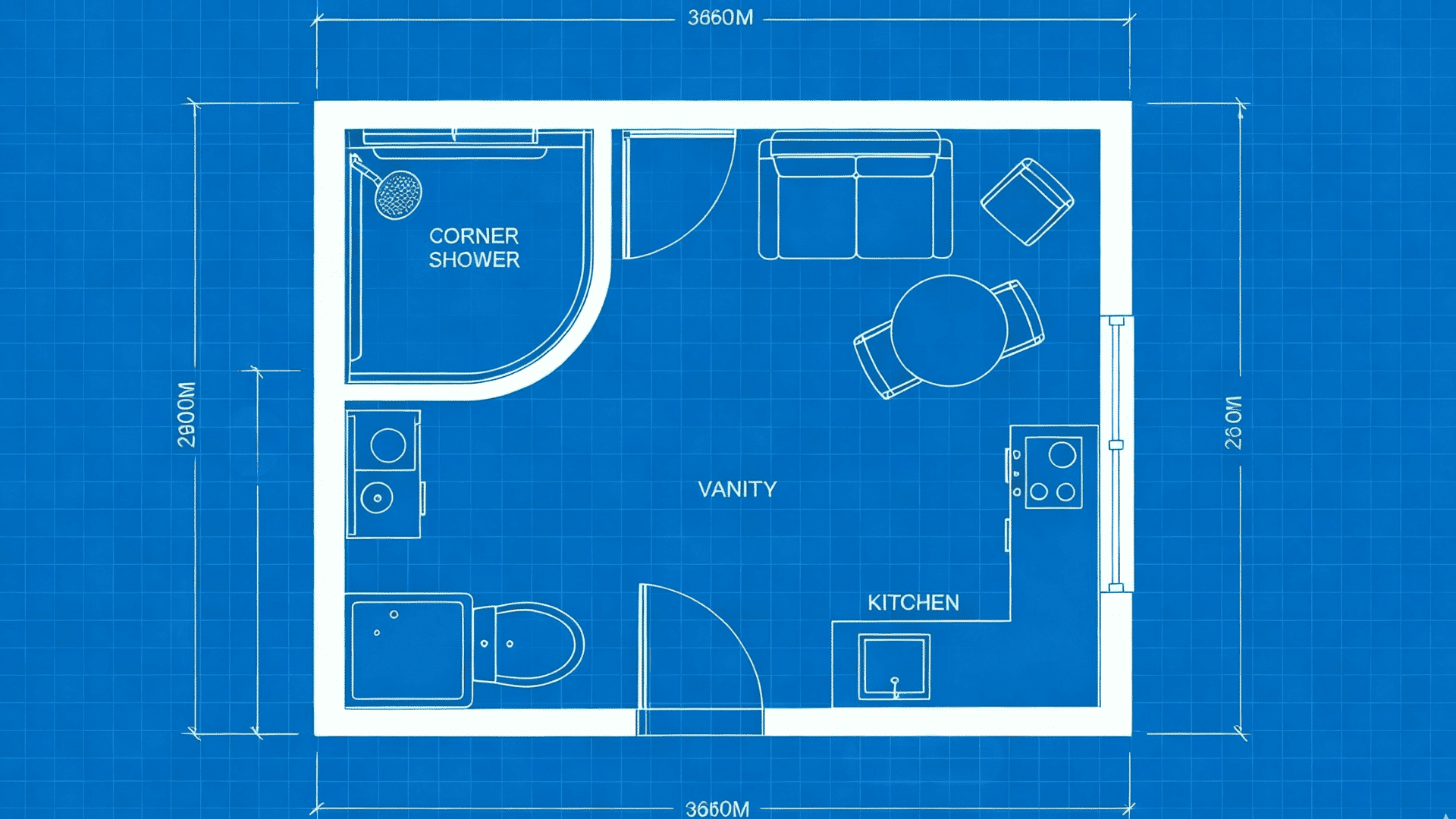 corner shower plan