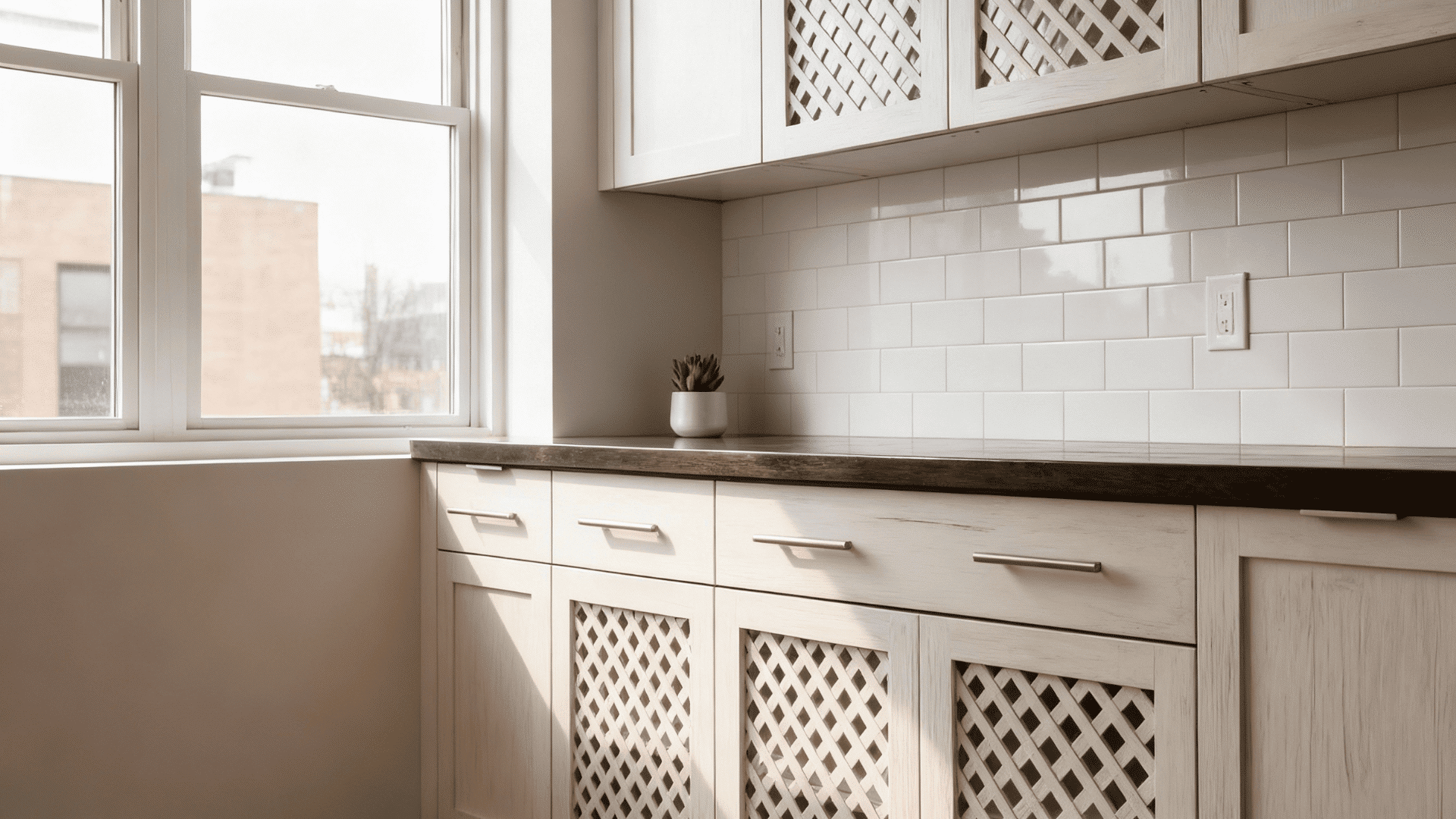 frame and panel door using lattice trim