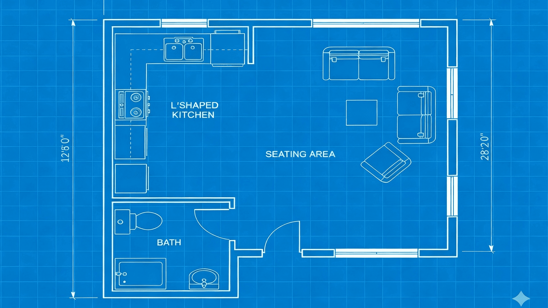 l shaped kitchen plan