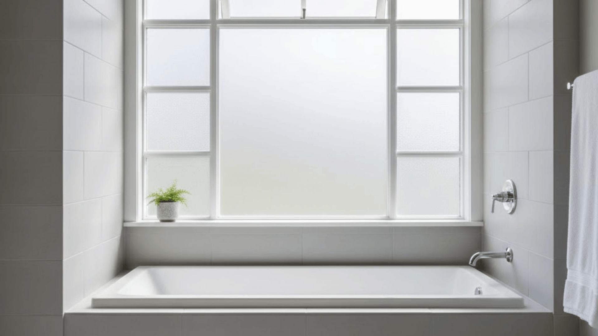 mullioned window bathroom
