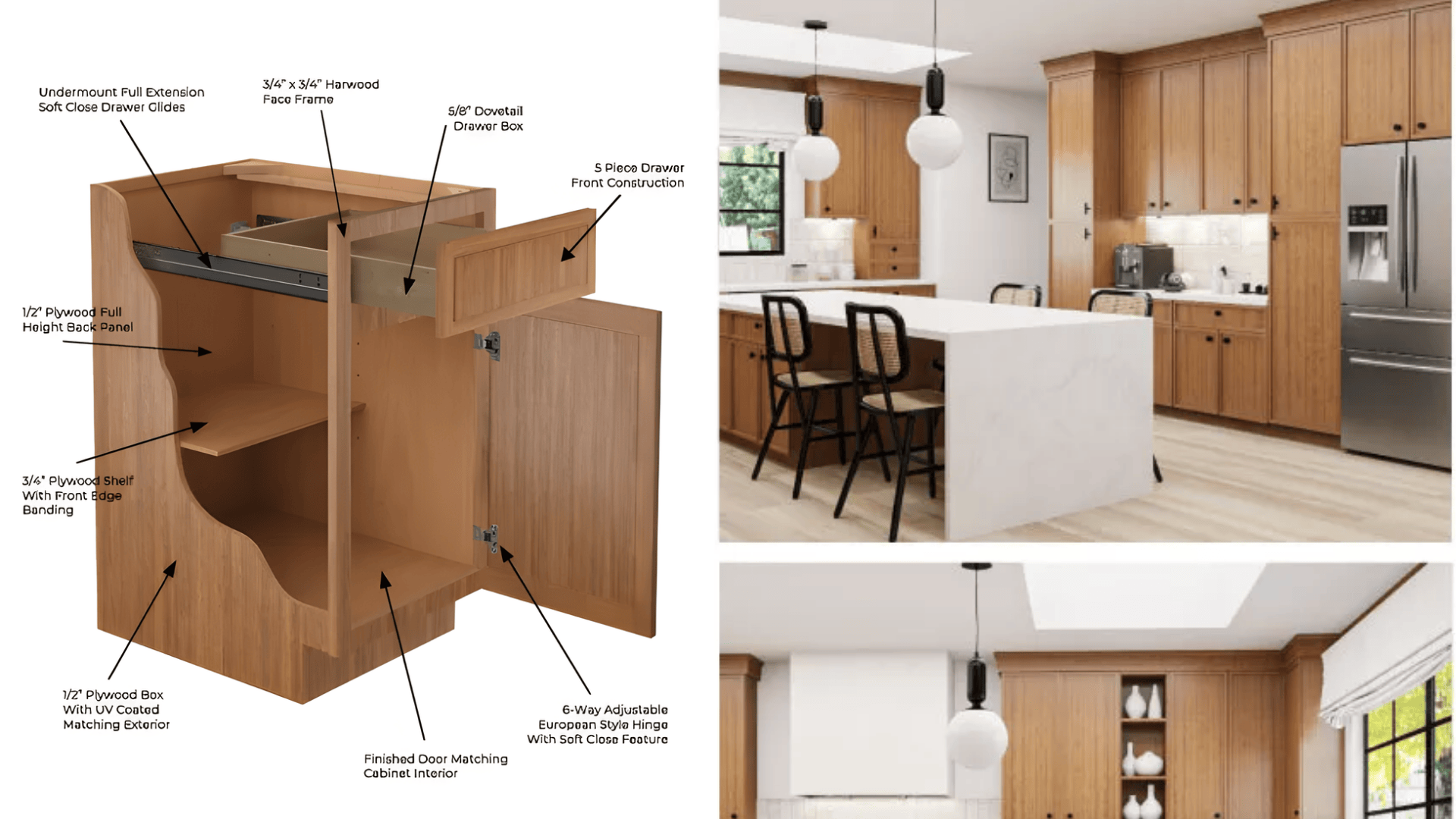 petit brown shaker cabinets