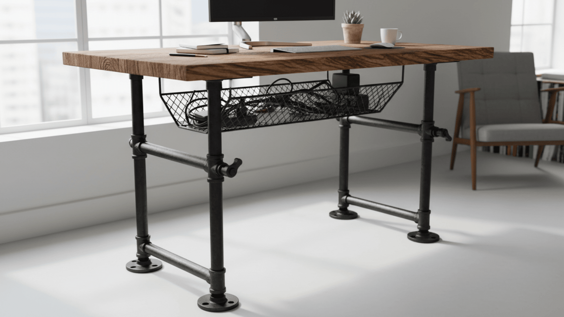 pipe frame standing desk