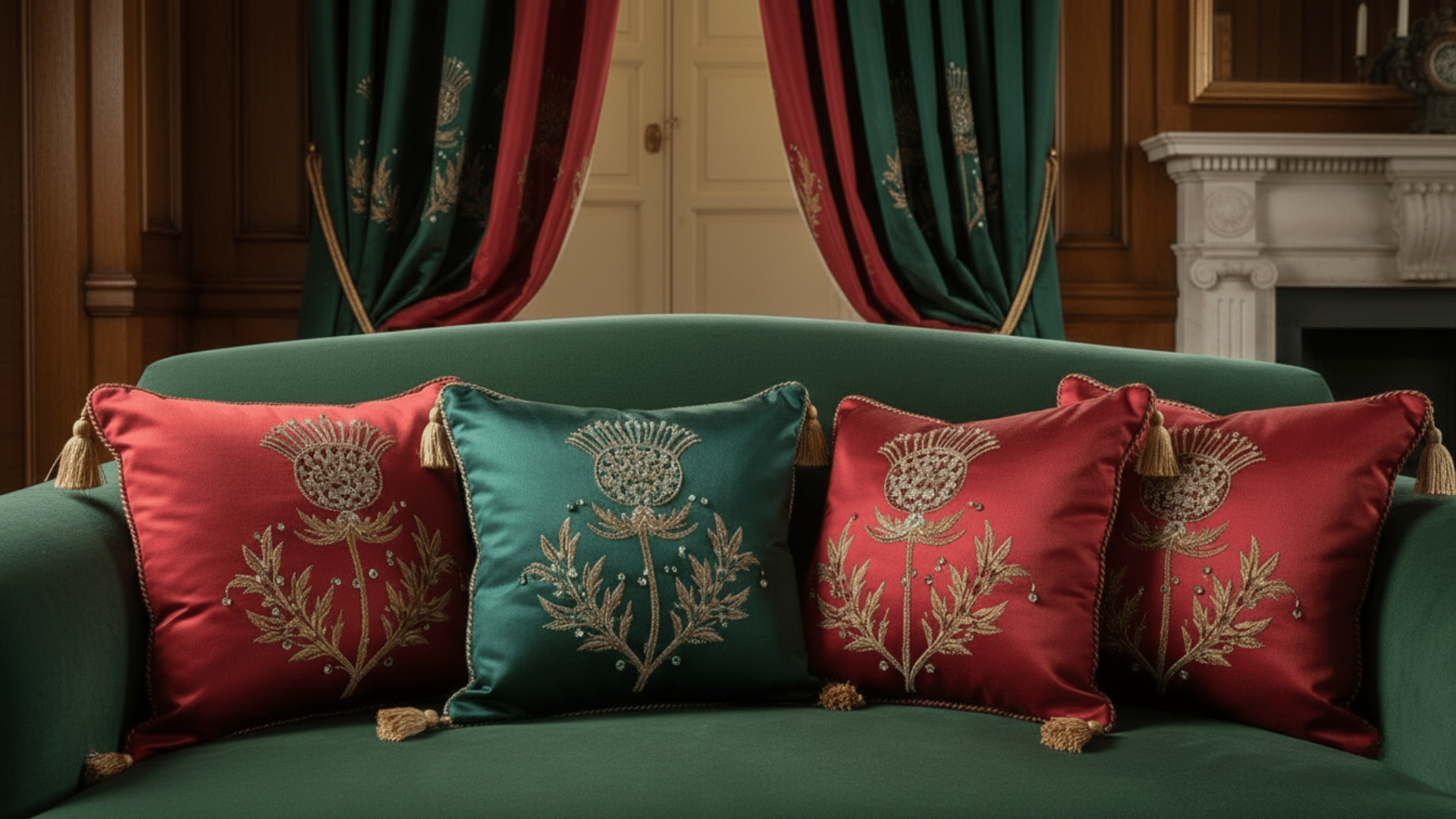 select rich textured fabrics