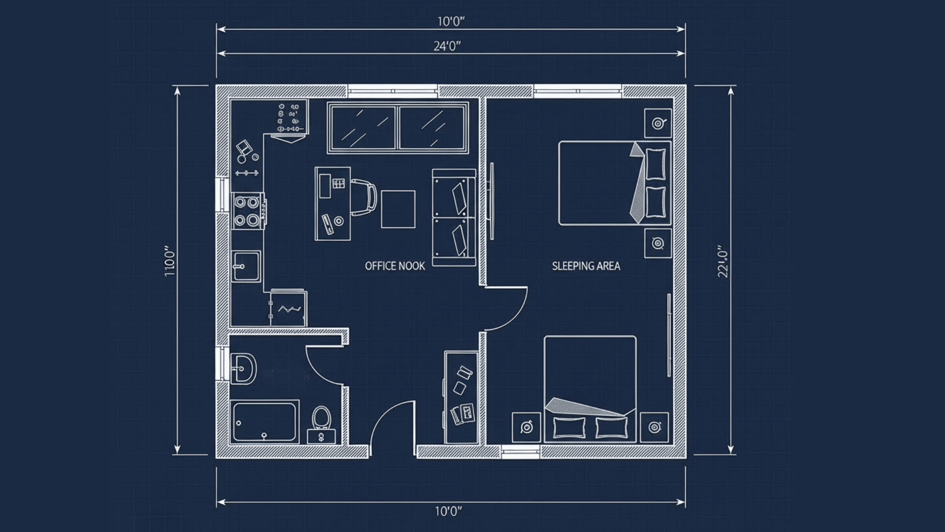 tiny home office nook