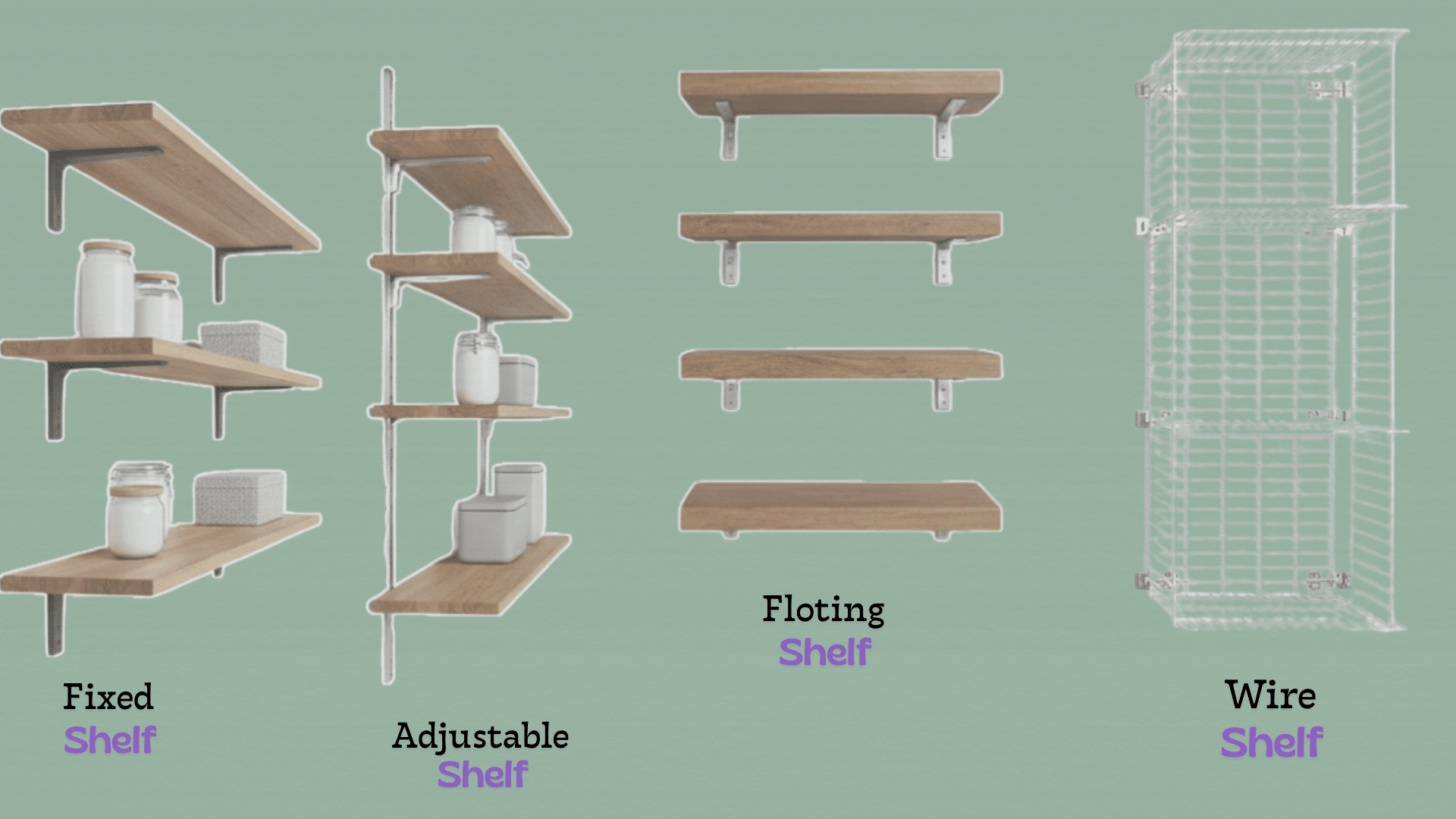 types of shelves
