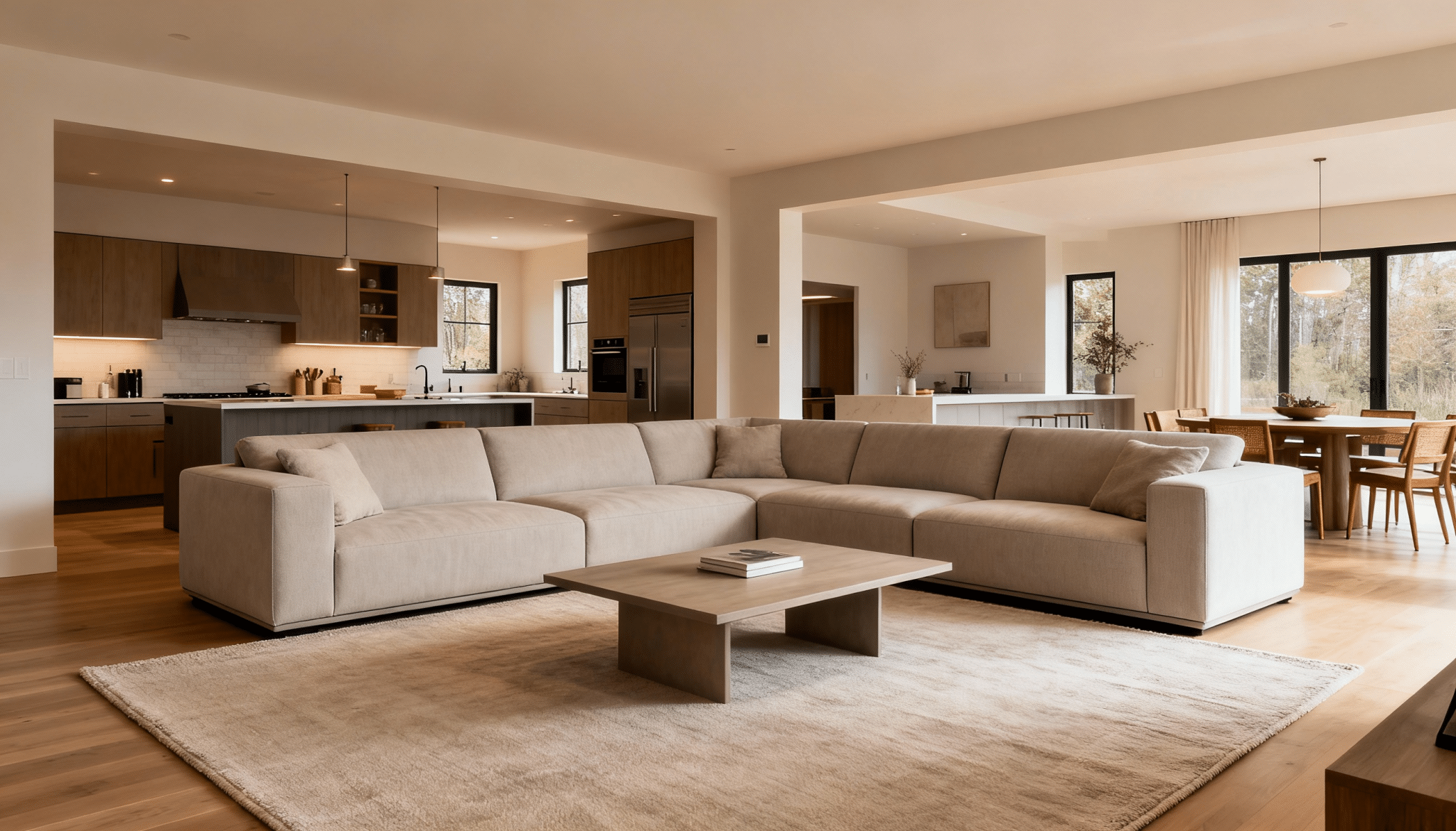 use a sectional to define the living area