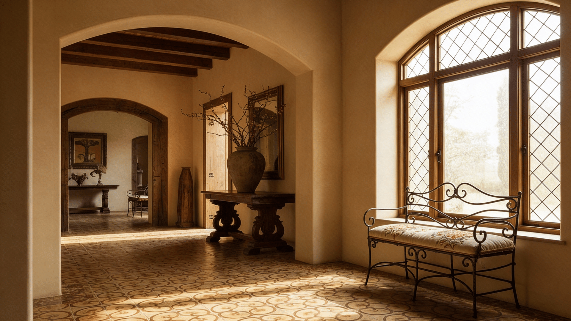 use mosaic tiled floors