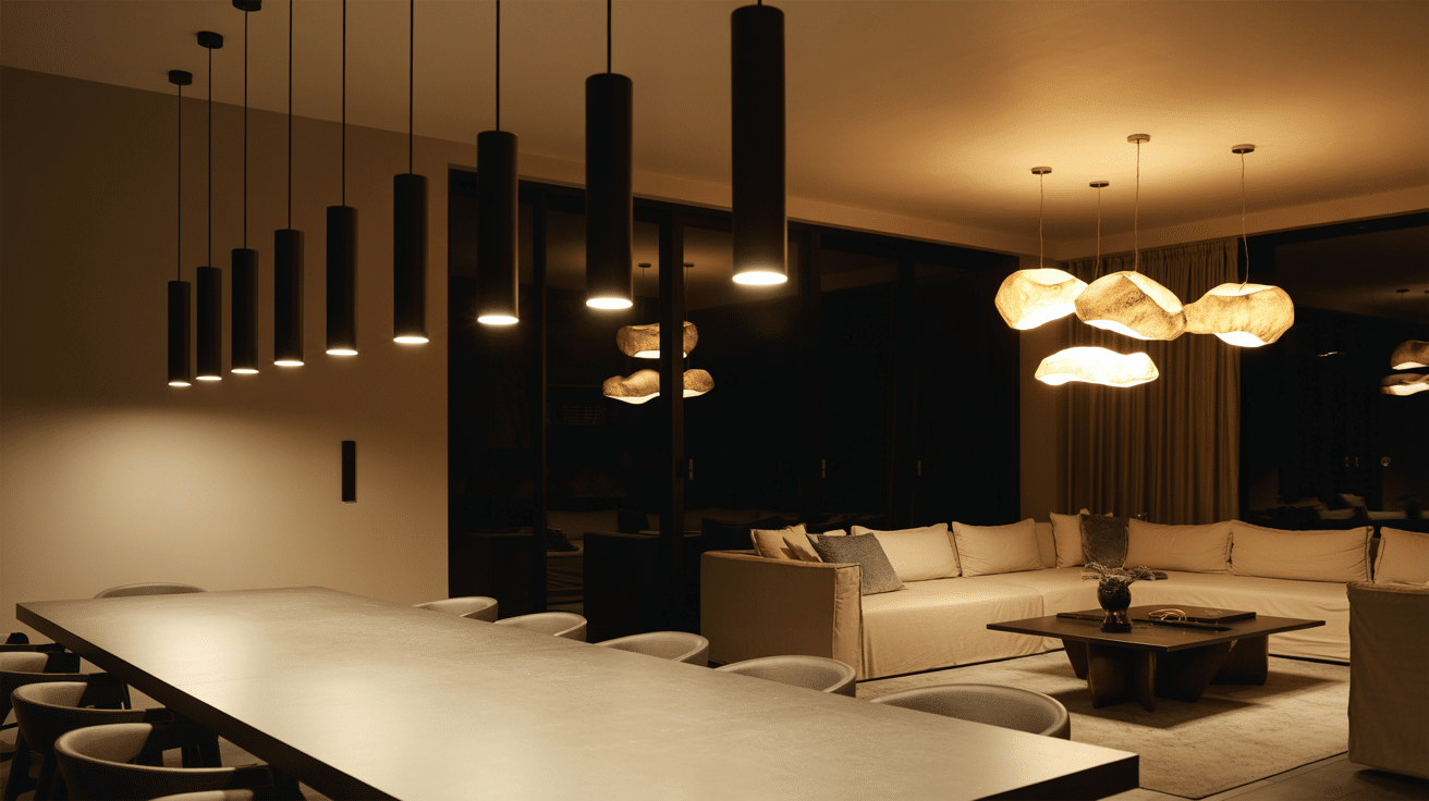 use pendant lighting to define zones