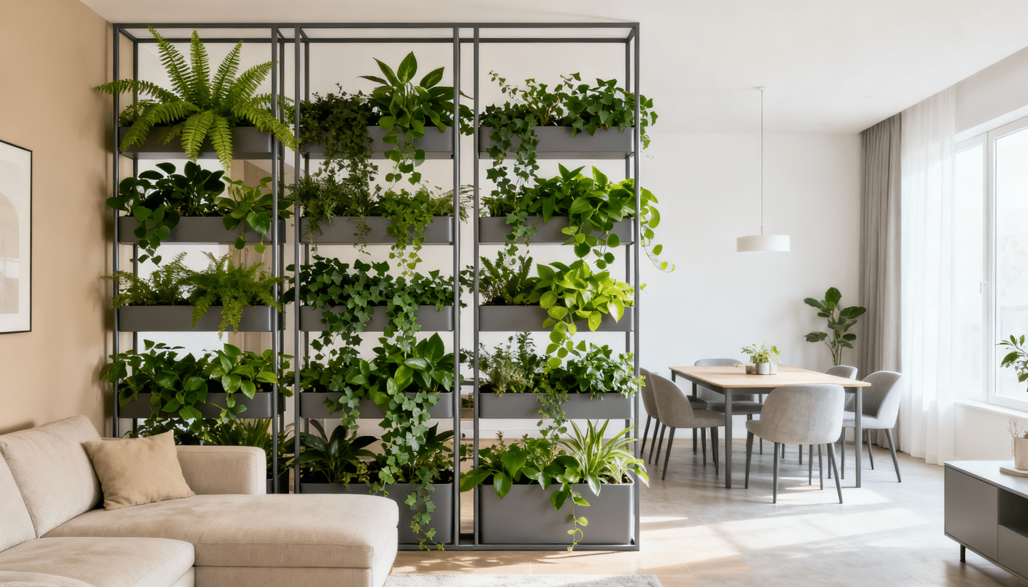 use plants as natural dividers