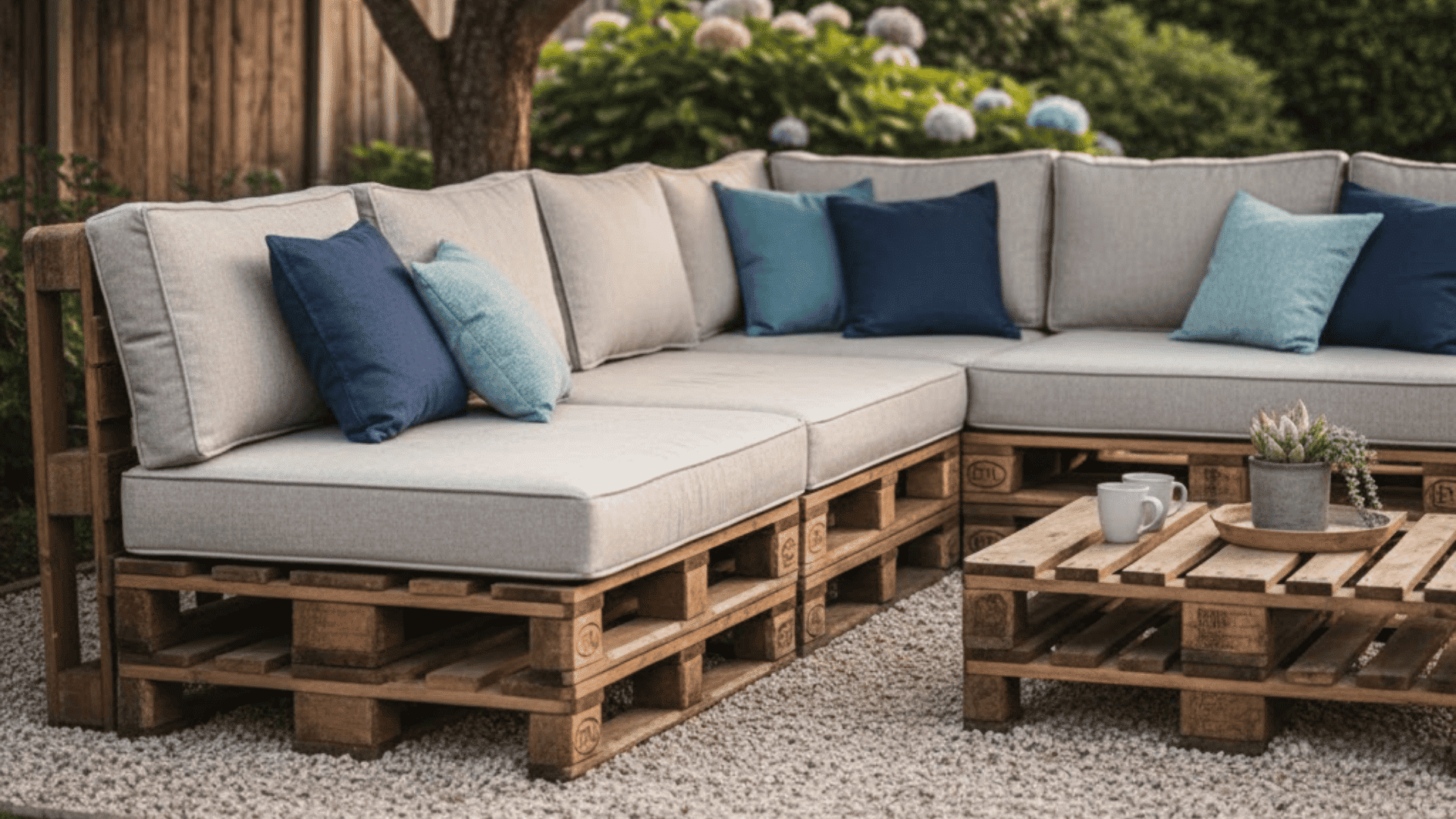 wooden pallets into outdoor sofa