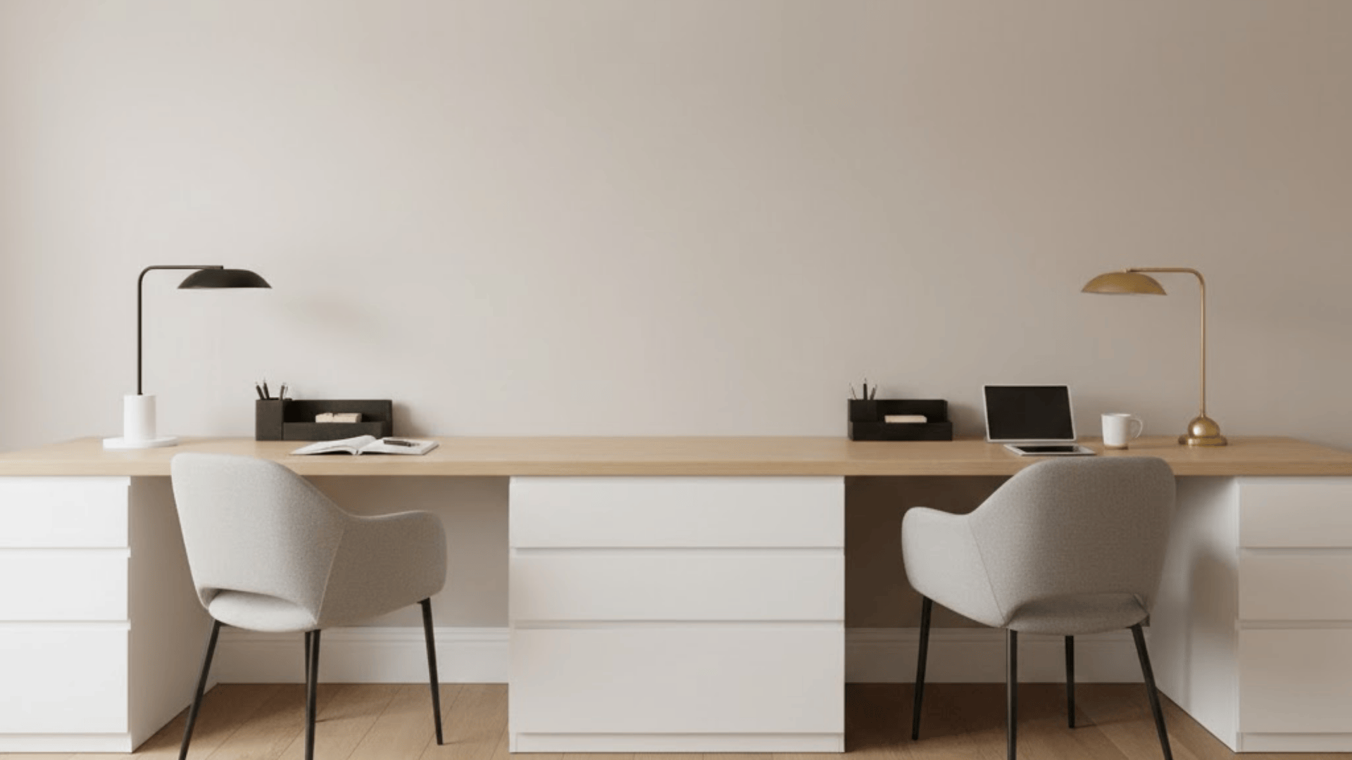 buitl in desk with seat