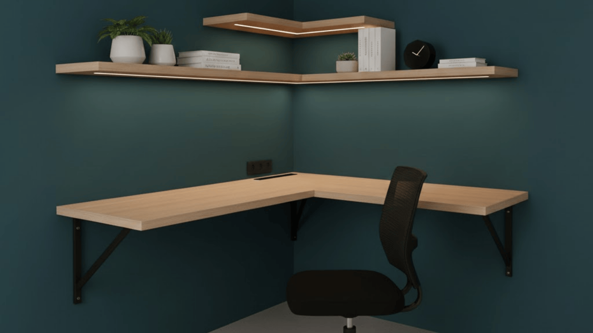 corner wall mounted desk