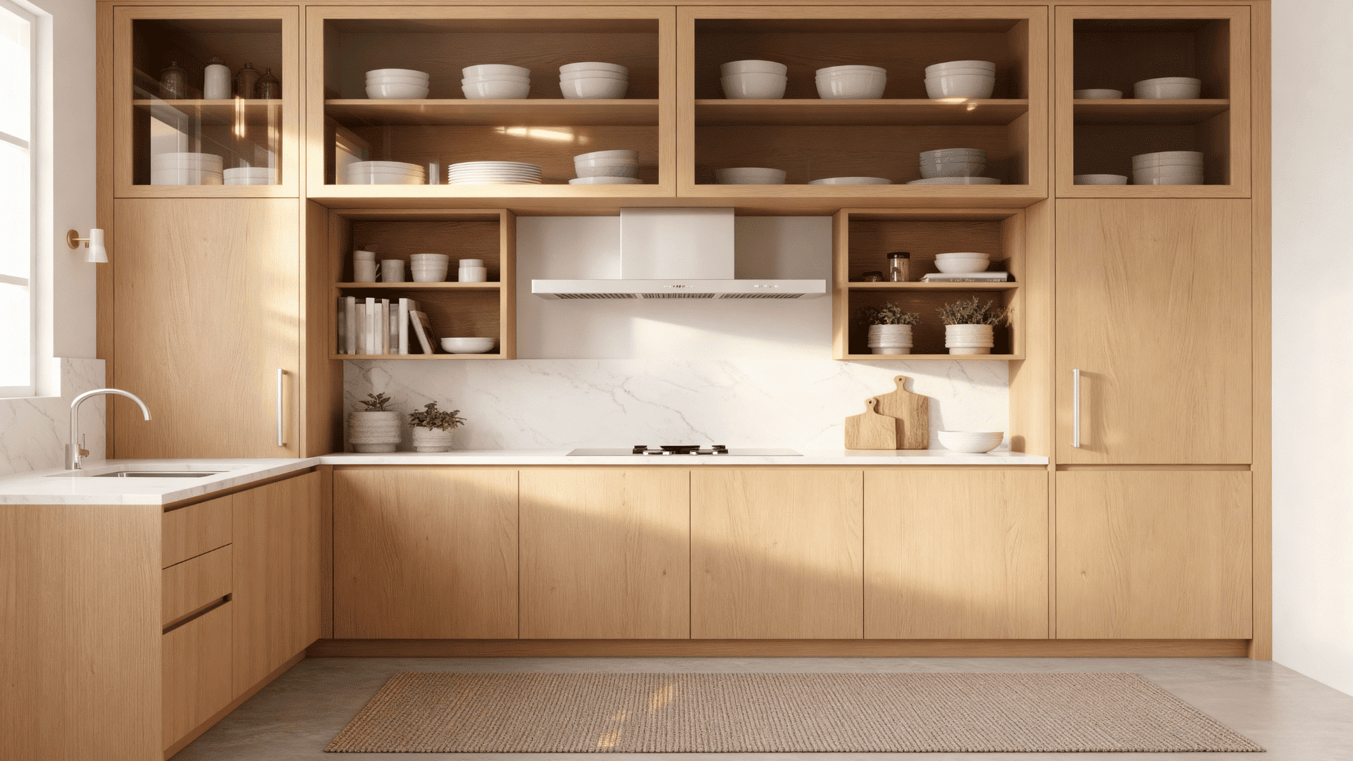 glass front upper cabinets