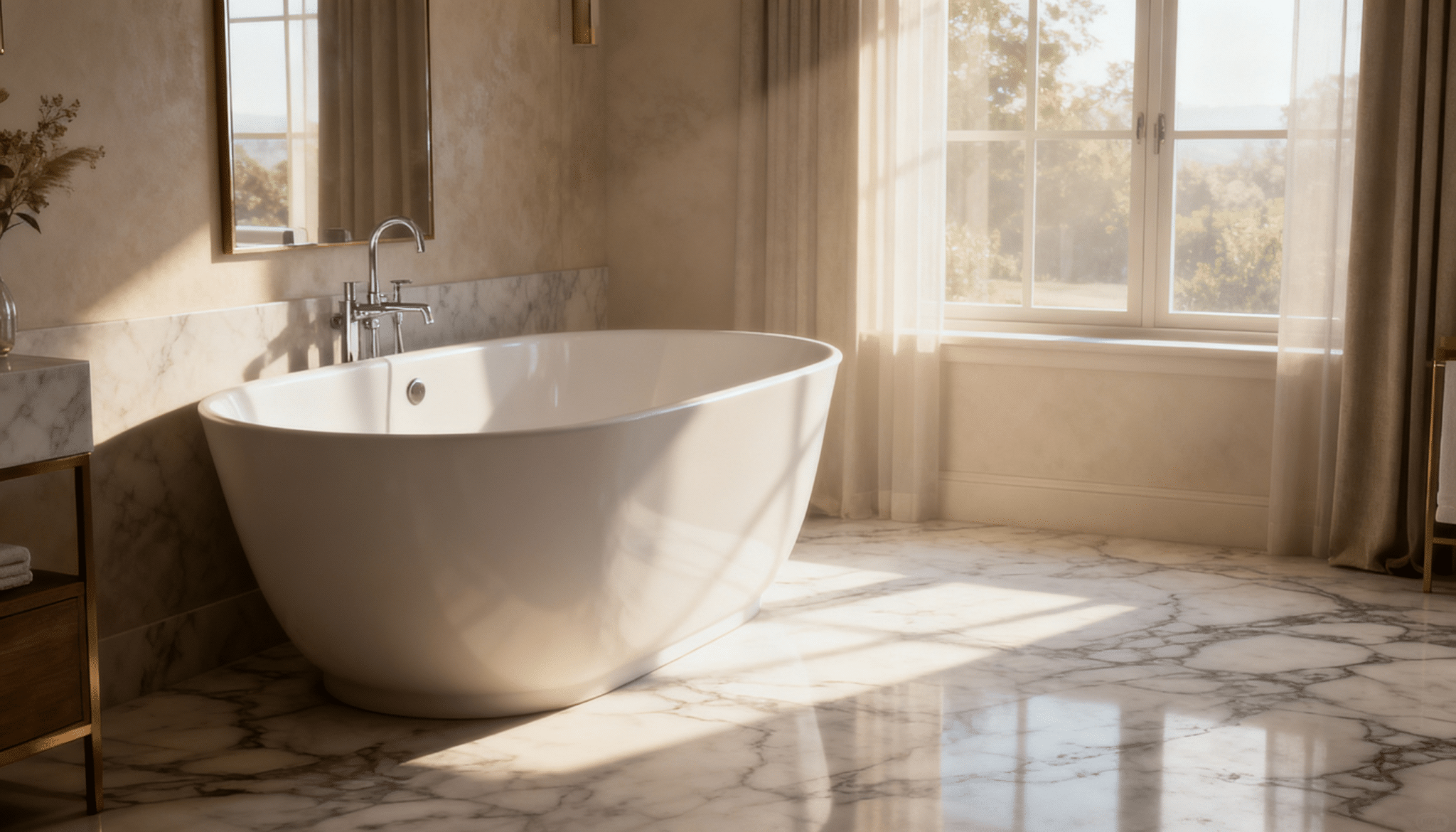 luxurious primary bathroom