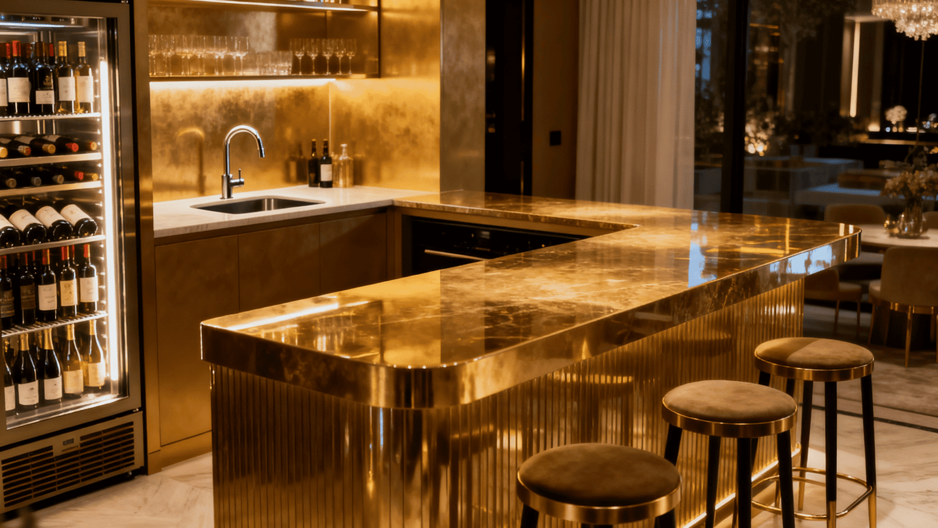 wine cellar or bar area