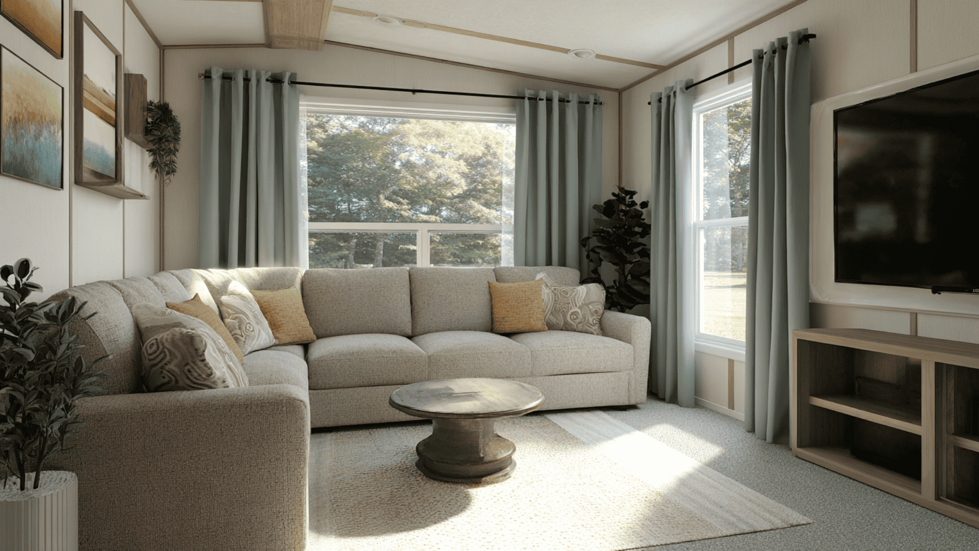 single wide small mobile home living room ideas