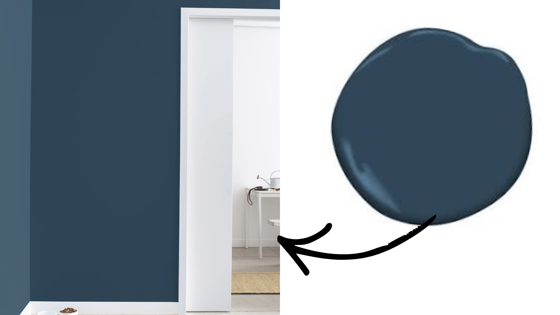 small room painted gentlemans gray showing softer charcoal blue tone in low natural light space