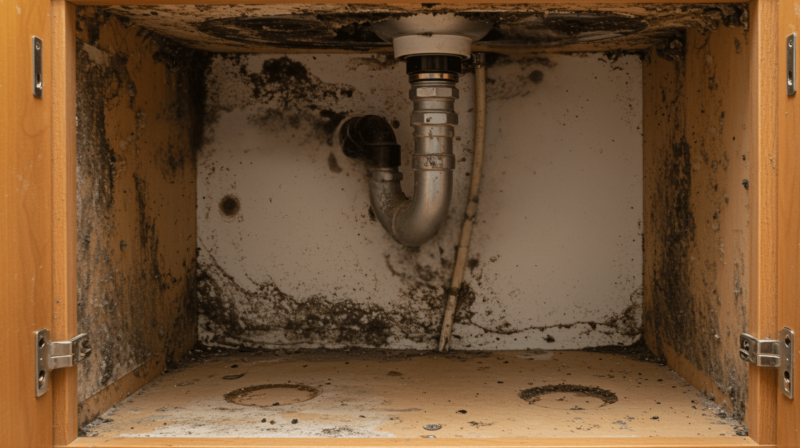 your friendly tutorial on mold under kitchen sink